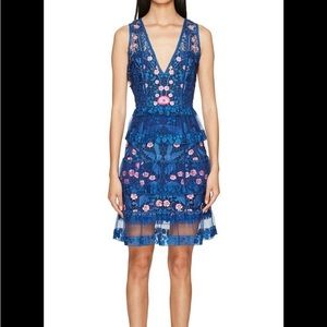NWT Marchesa Notte Tiered Lace Dress - Size 0